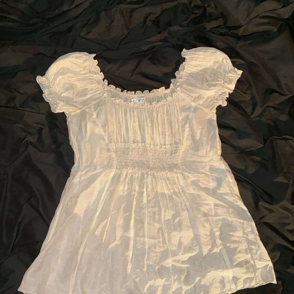 Elegant Sheer Silk Blend Blouse - Picture 1 of 5